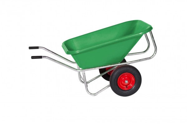 Zweiradkarre Schubkarre PE 215-2, Kunststoffwanne grün